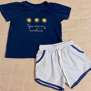 You Are My Sunshine Embroidered Shorts Set